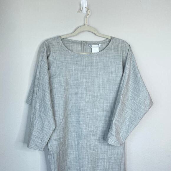 MAX MARA Wool Dress Gray Minimalist Half Sleeve Lightweight Shift Size 6 - Picture 3 of 7